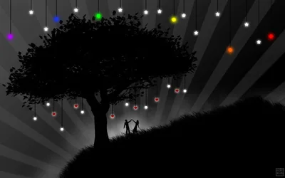 Dancing Under a Tree of Lanterns HD Wallpaper