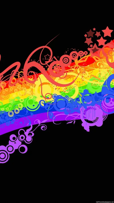 IPhone Black Rainbow Wallpapers