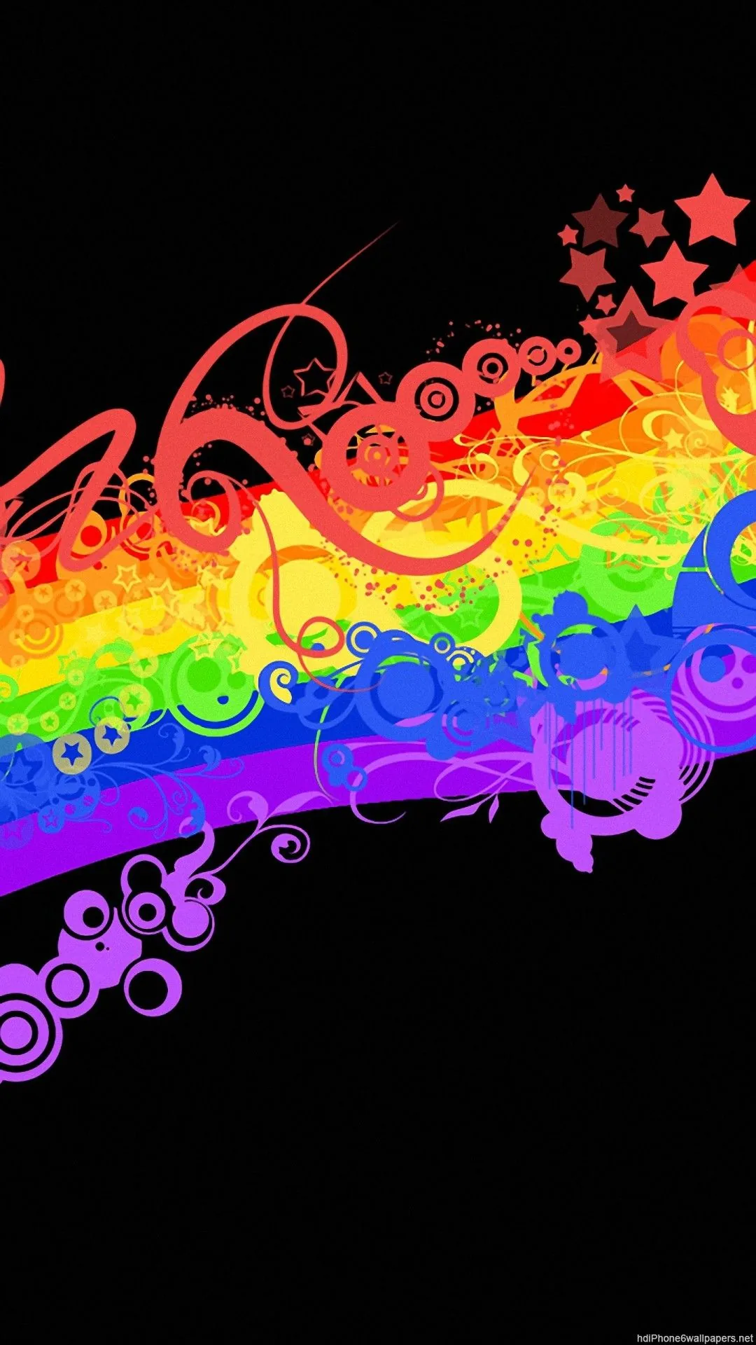 IPhone Black Rainbow Wallpaper