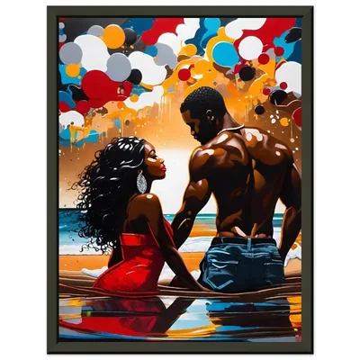 Black Couple Painting, Black Couple Holding Hands, Black Love Art Work