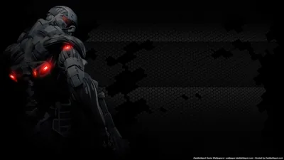 Armoured Cyborg with Red Glowing Eyes HD Wallpaper