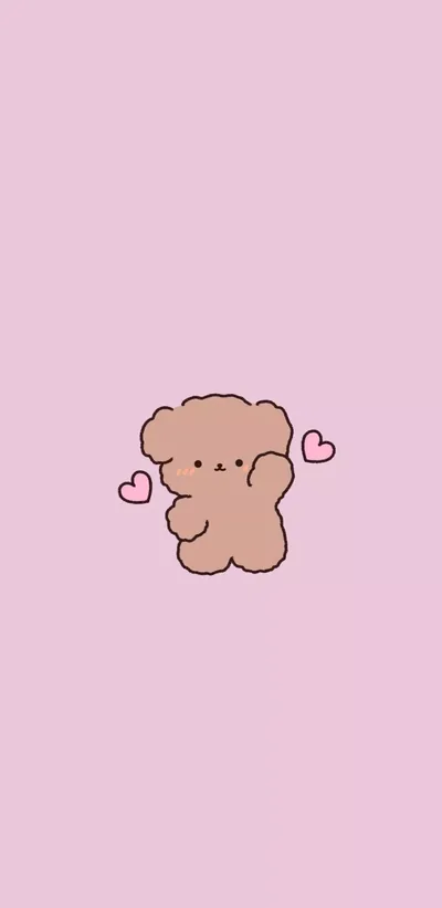 Tiny Bear on Plain Lilac HD Phone Wallpaper