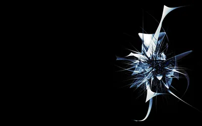 White Shard Burst on Black HD Wallpaper