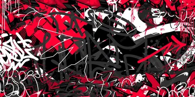 Dense Graffiti Tags in Red and White HD Wallpaper