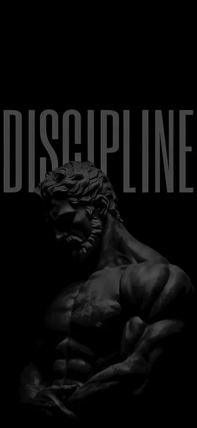 Discipline Stoic Statue Black Minimal Motivation Wallpapers iPhone