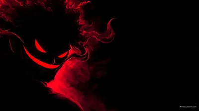 Red Smoke Face on Black HD Wallpaper