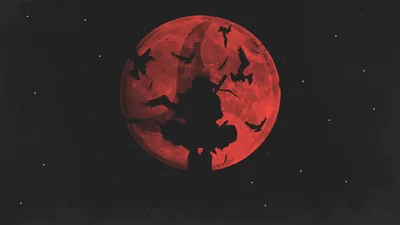 Crows Across a Blood Red Moon HD Wallpaper