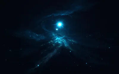 Lone Blue Star Above a Dark Nebula HD Wallpaper