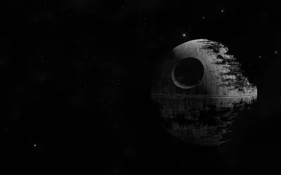 Death Star Above a Dark Planet HD Wallpaper