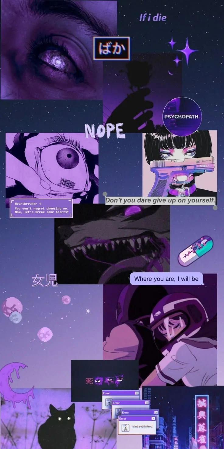 Purple Black Anime Wallpaper