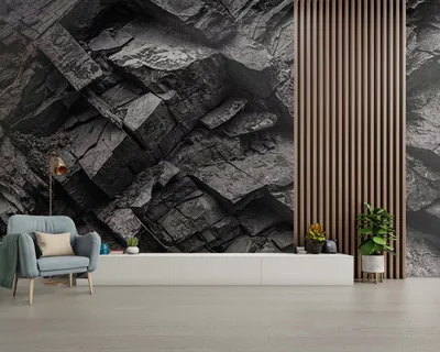 Black Stone Wall Removable Wallpaper Dark Wall Mural Black Texture Self adhesive Large