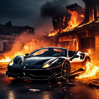 Black Fire Wallpaper 4K