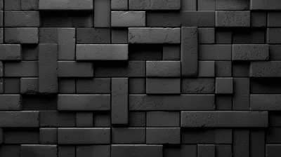 Black 3D Brick Wall HD Wallpaper