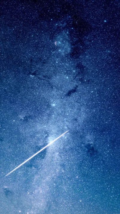 Shooting Star in a Blue Night Sky HD Phone Wallpaper
