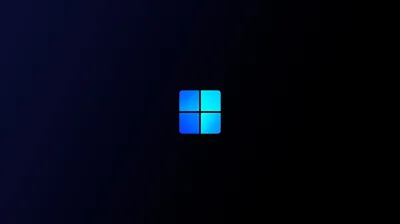 Blue Windows 11 Logo on Navy HD Wallpaper