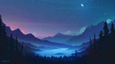 Resolution Starry Landscape 4k Cool Blue Moon