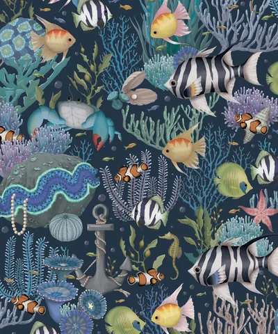 Coral Reef Fish Pattern HD Phone Wallpaper