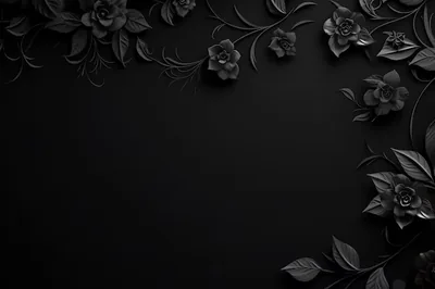 Black Paper Roses Border on Dark Grey HD Wallpaper