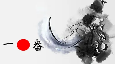 Black Ink Splash and Red Sun HD Wallpaper