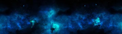 Cyan Nebula Panorama Ultrawide HD Wallpaper