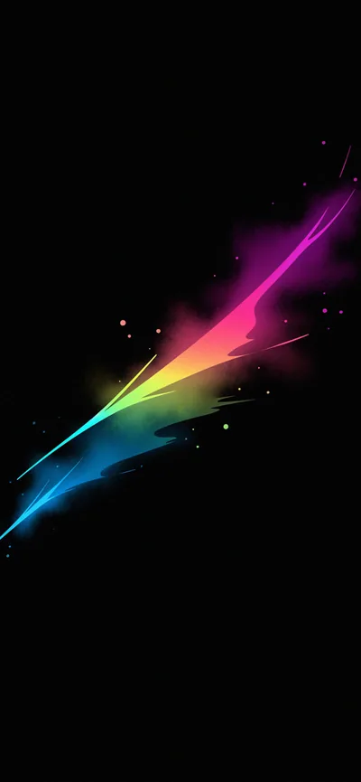 Rainbow Light Streak on Black HD Phone Wallpaper