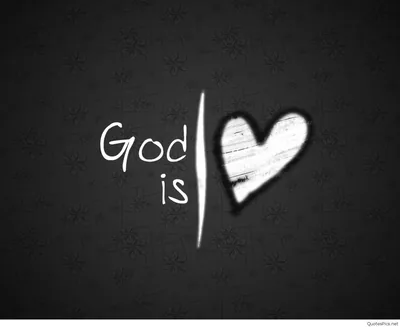 God Is Love Chalk Heart on Black HD Wallpaper