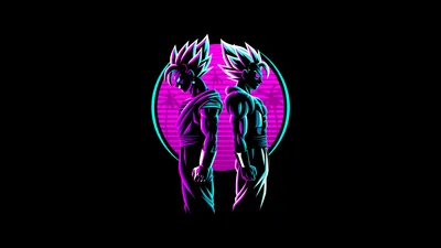 Anime Fighters Silhouetted in Neon Pink HD Wallpaper