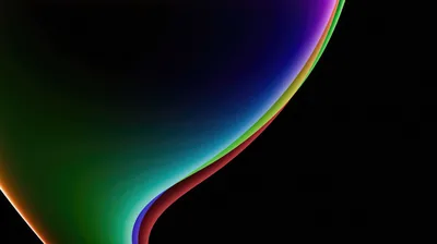 Iridescent Curve on a Black Field HD Wallpaper