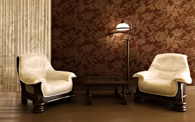 Living Room Brown Wallpaper