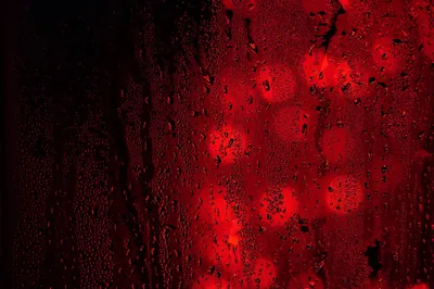 Red Bokeh Through Wet Glass HD Wallpaper