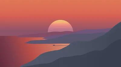 Surreal Sunset Minimal 4K Wallpaper, HD Minimalist 4K Wallpapers