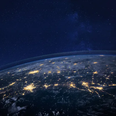 Earth Wallpaper 4K, Starry sky, Night, Dark, Blue