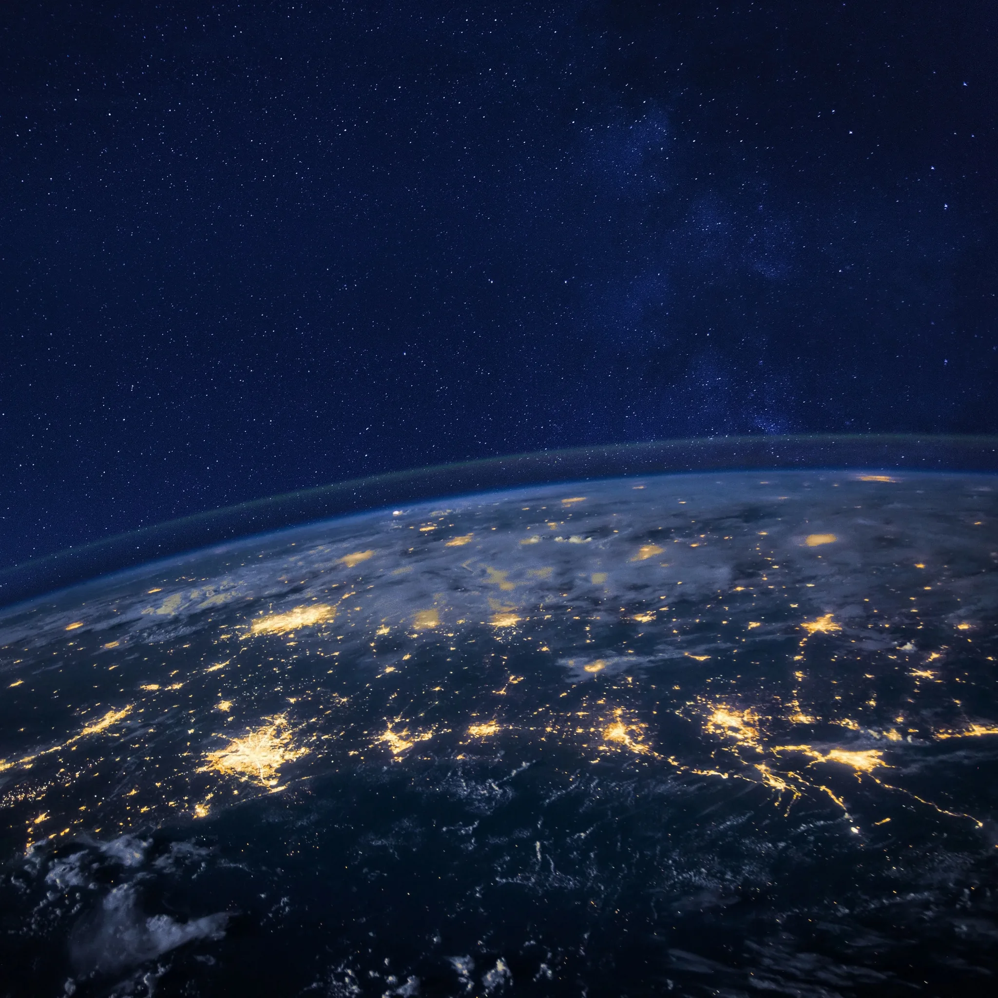 Earth Wallpaper 4K, Starry sky, Night, Dark, Blue