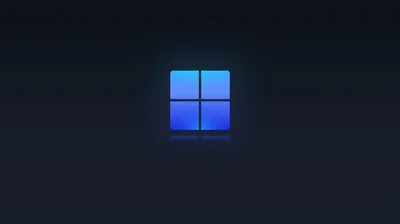 Windows 11 Logo Glowing in Deep Navy HD Wallpaper