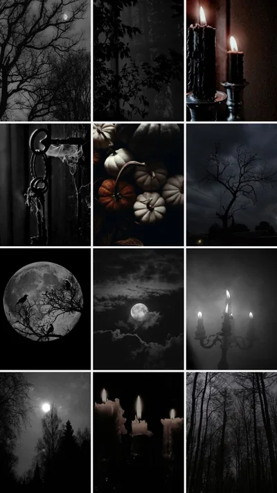 Gothic Halloween Photo Grid HD Phone Wallpaper