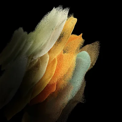 Gold Particle Petals on Black HD Wallpaper