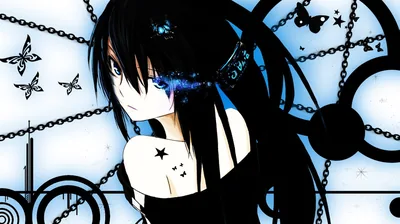 The black haired anime girl in chains Desktop wallpapers