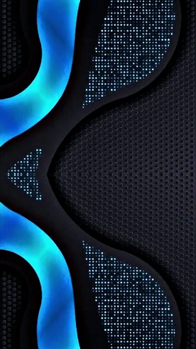 Glowing Cyan Curve Over Dot Grid HD Phone Wallpaper