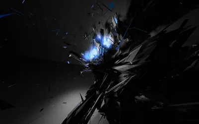 Blue Light Through Black Shards HD Wallpaper