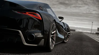 Low Angle Rear of a Black Concept Coupe HD Wallpaper