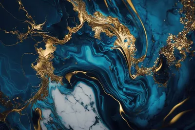 Blue Black Marble Full HD Wallpaper