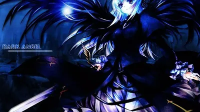 Blue Winged Swordswoman at Night HD Wallpaper