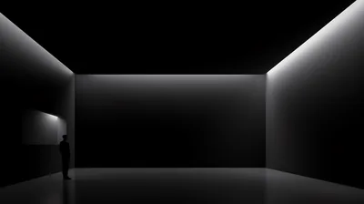 Figure in a Dark Lit Room HD Wallpaper