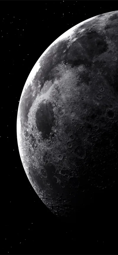 Black and White Moon Close-Up HD Phone Wallpaper