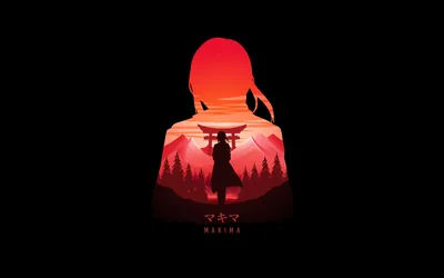 Makima Wallpaper 4K, Chainsaw Man, Minimal art, AMOLED