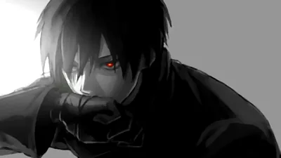 Anime Boy with One Red Eye HD Wallpaper