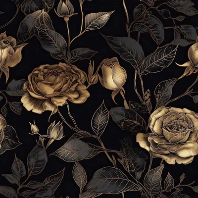 HD Black Floral Background