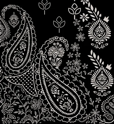Black paisley design