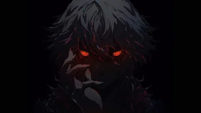 Anime Face with Glowing Red Eyes HD Wallpaper