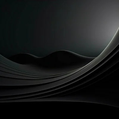 Curved Black Ribbons on Dark Green HD Wallpaper